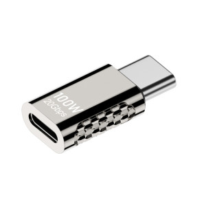 Adaptateur en alliage de zinc 100 W Type-C mâle vers Type-C femelle 20 Gbit/s, style : droit SH8204747-20